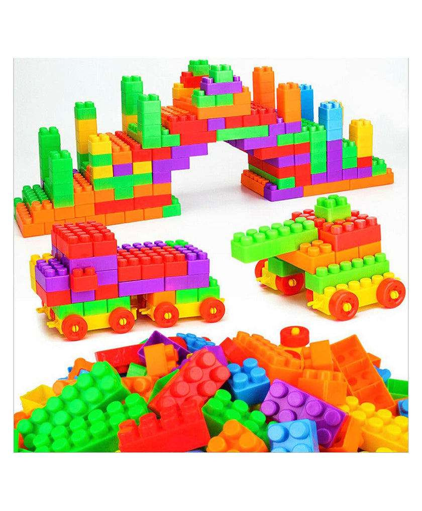 DIY 70+ Pcs Colorful Plastic Smart Puzzle Building Blocks Toy Set for Kids | Educational & Creative Construction Blocks