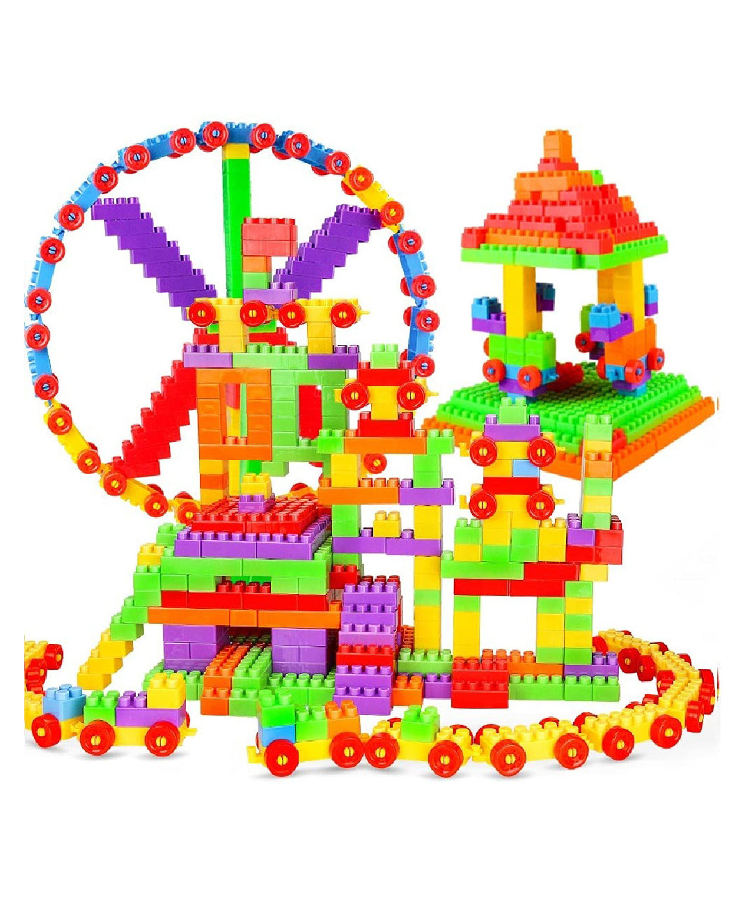 DIY 70+ Pcs Colorful Plastic Smart Puzzle Building Blocks Toy Set for Kids | Educational & Creative Construction Blocks