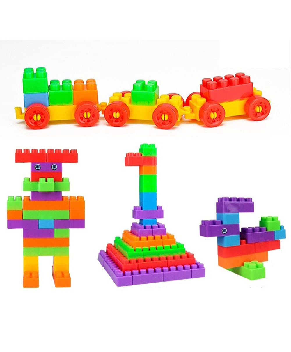 DIY 70+ Pcs Colorful Plastic Smart Puzzle Building Blocks Toy Set for Kids | Educational & Creative Construction Blocks