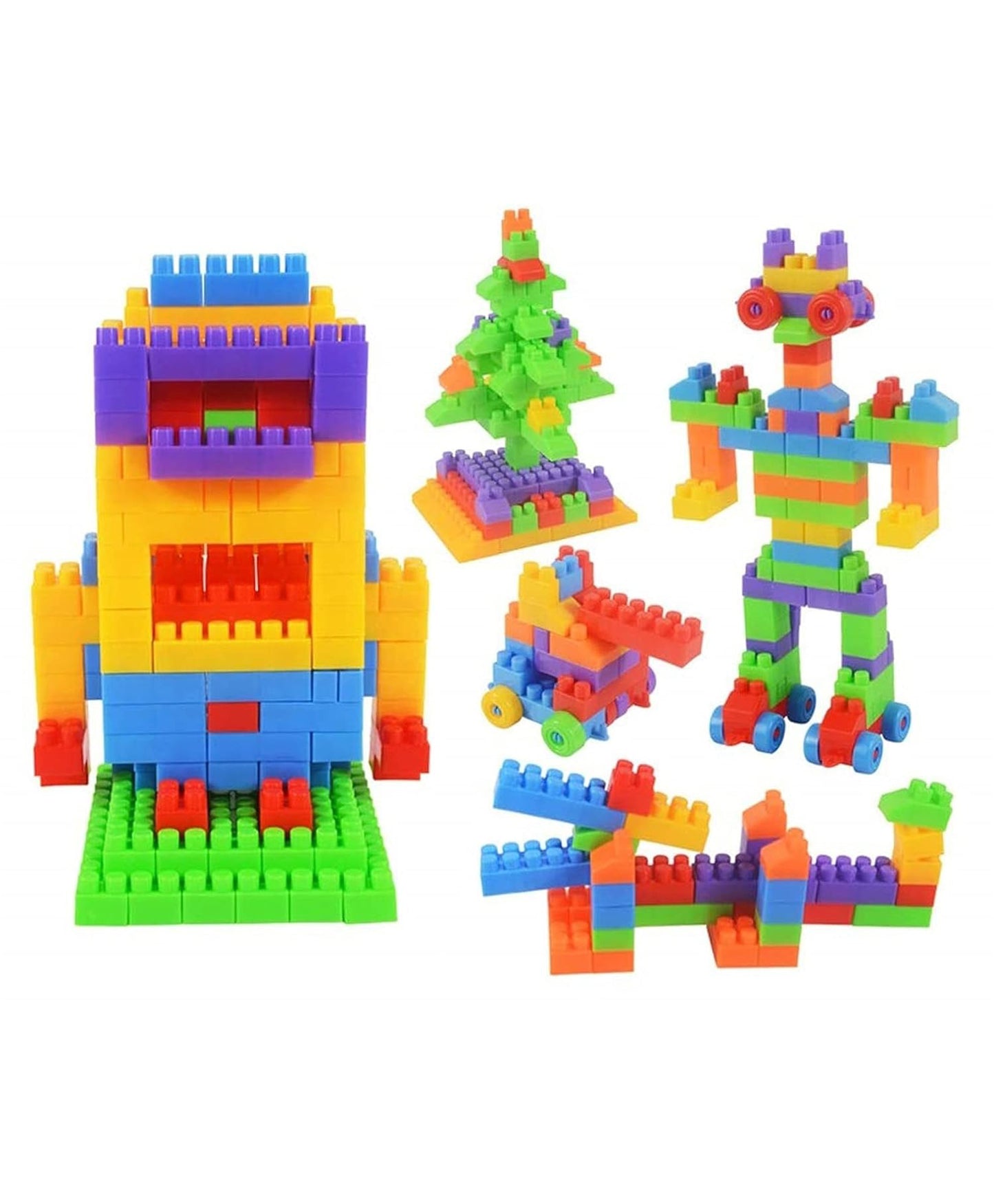 DIY 70+ Pcs Colorful Plastic Smart Puzzle Building Blocks Toy Set for Kids | Educational & Creative Construction Blocks