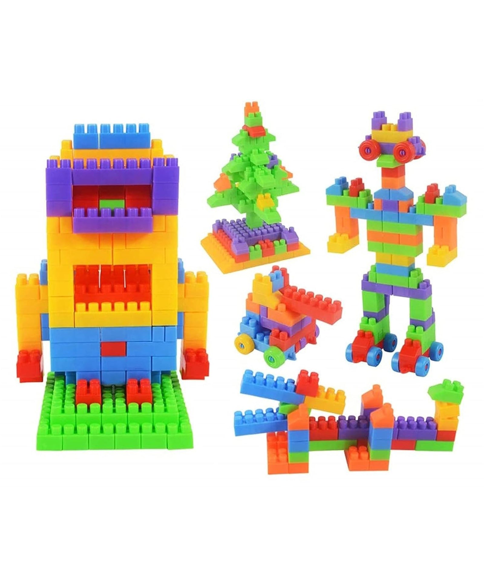 DIY 70+ Pcs Colorful Plastic Smart Puzzle Building Blocks Toy Set for Kids | Educational & Creative Construction Blocks