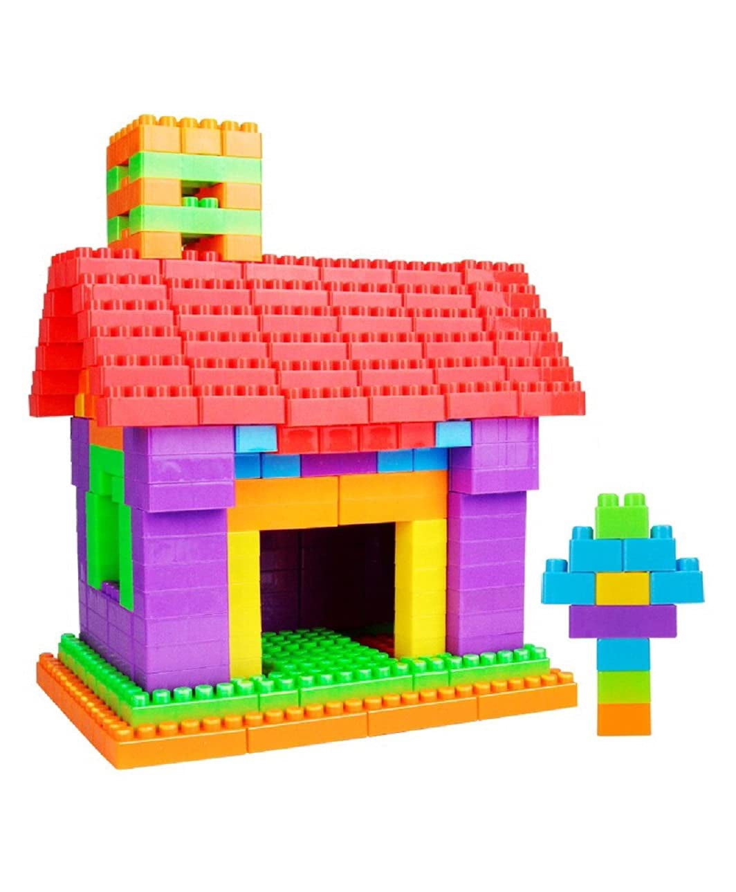 DIY 70+ Pcs Colorful Plastic Smart Puzzle Building Blocks Toy Set for Kids | Educational & Creative Construction Blocks