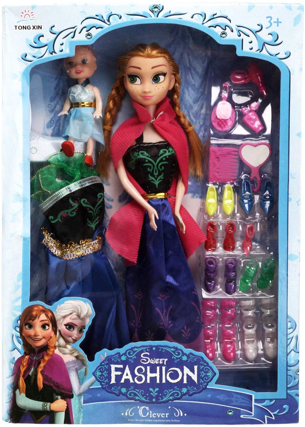 Frozen ANNA Toy Set with Big Doll, Baby Doll, and Fashion