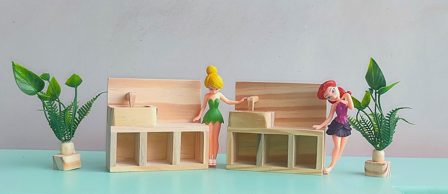 Timeless Wooden Dollhouse Furniture Set - Extended Kitchen