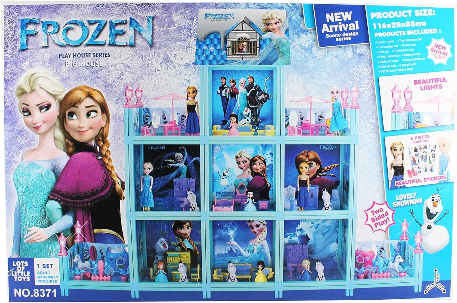 Frozen DIY Dollhouse Building Playset - Pink Dreamhouse with Dolls and Accessories