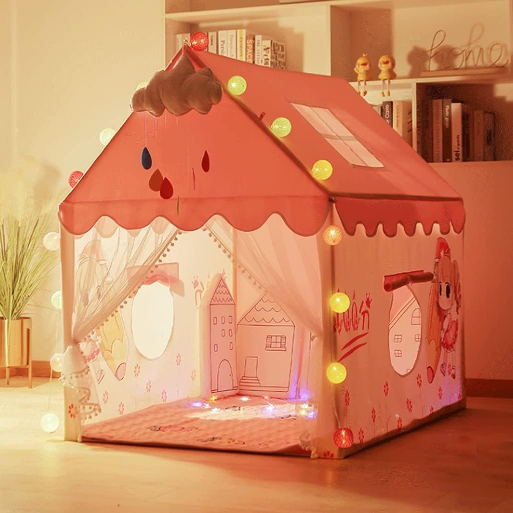 Jumbo Size Lightweight Kids Play Tent House | Barbie Theme Pink Tent for Girls and Boys Ages 3-13 Years