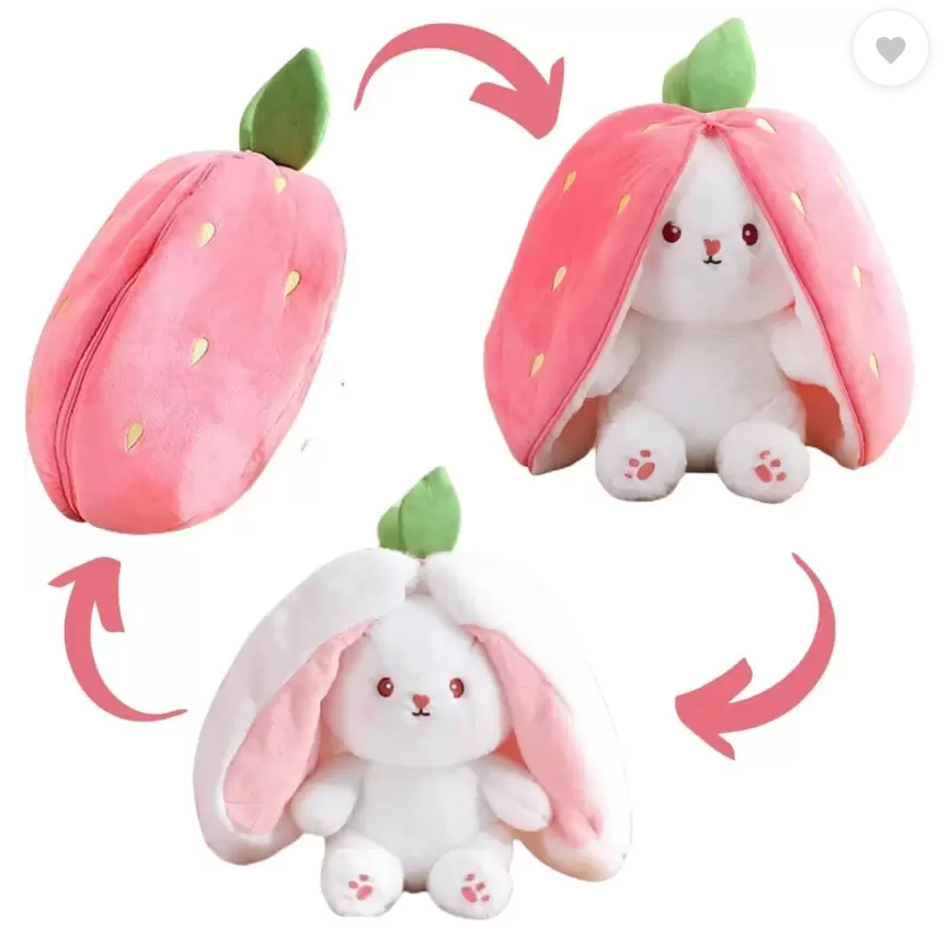 Reversible Cute Plush Big Ears Bunny