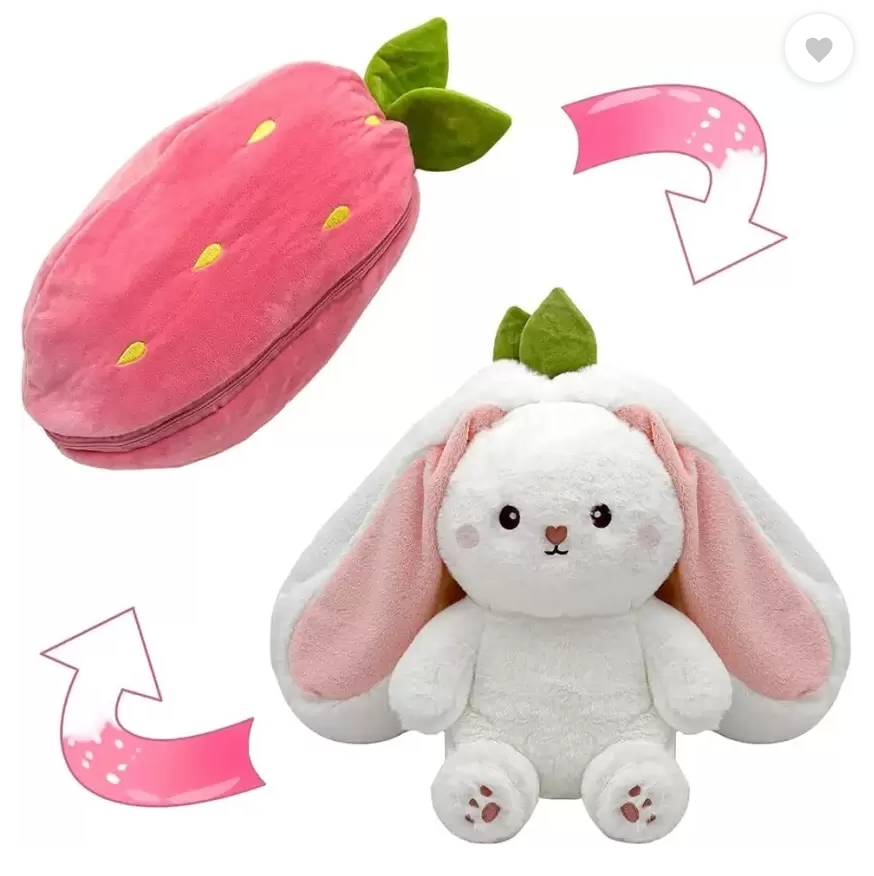 Reversible Cute Plush Big Ears Bunny