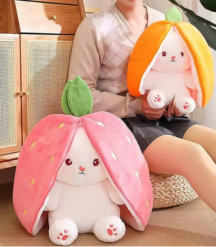 Reversible Cute Plush Big Ears Bunny