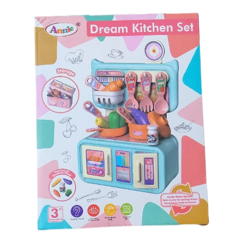 Dream Kitchen Playset Toy Pretend Play Realistic Cooking Action Modern Kitchen Set - Real Like Working Sink - Random Color As Per Stock (without Stove Small)