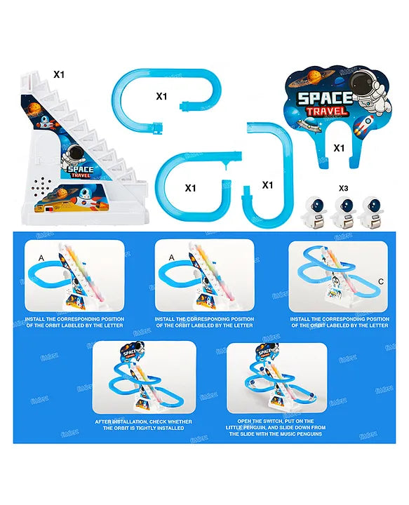 Space Travel Climbing Toys,Electric Space Chasing Race Track Game Set