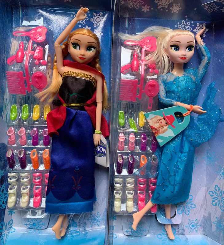 Frozen Doll Set with Movable Joints and Fashion Accessories