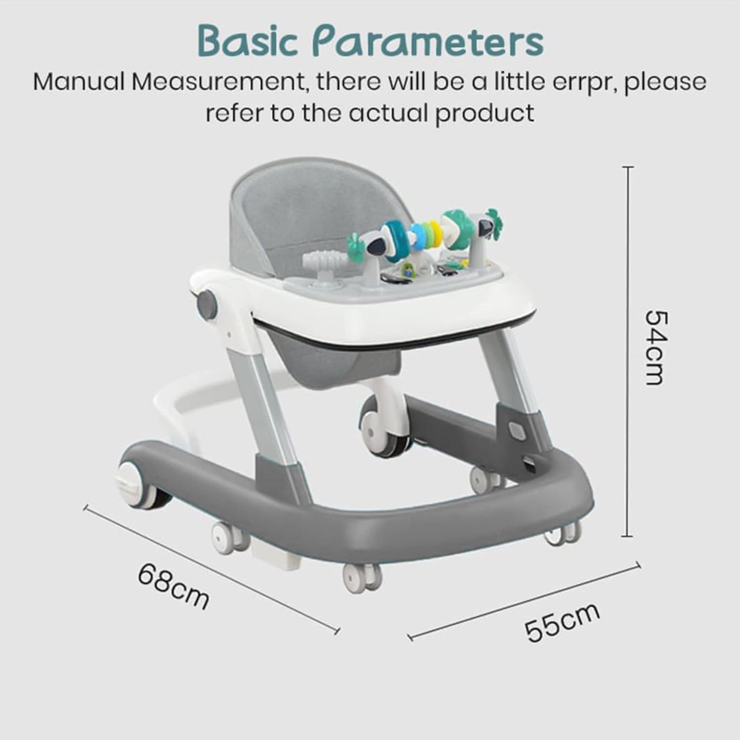 2-in-1 Tiny Baby Walker: Adjustable, Musical, and Safe
