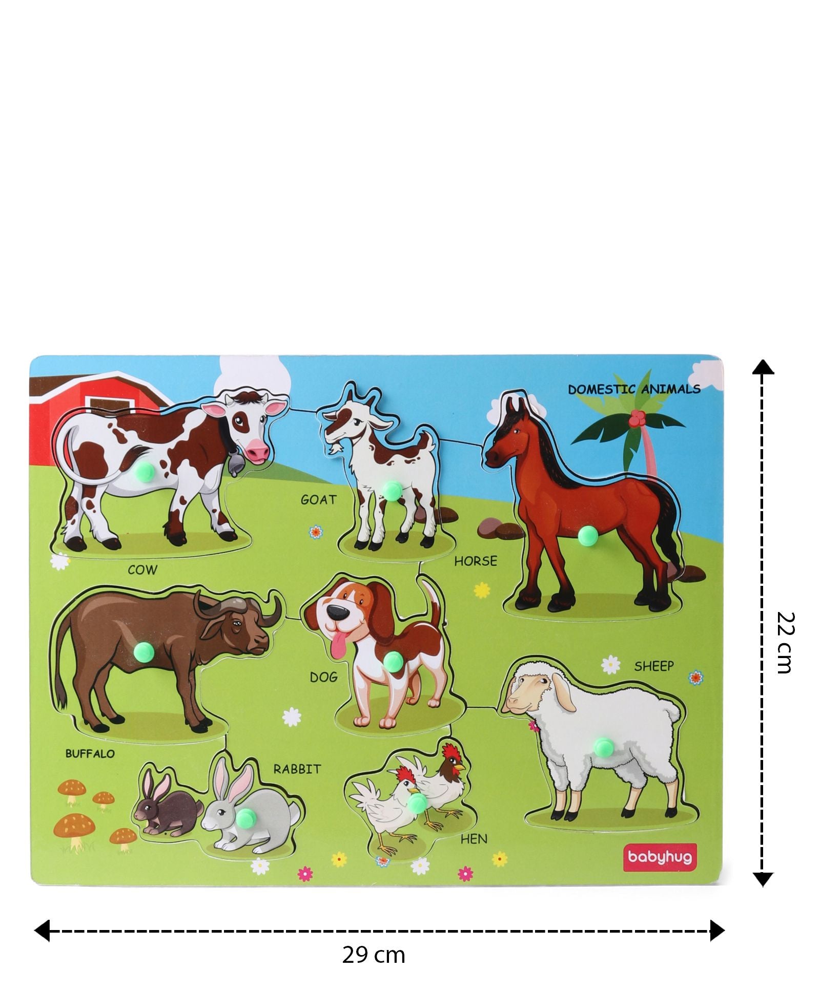 SmartyKids Wooden Domestic Animals Puzzle Set - 8 Pieces