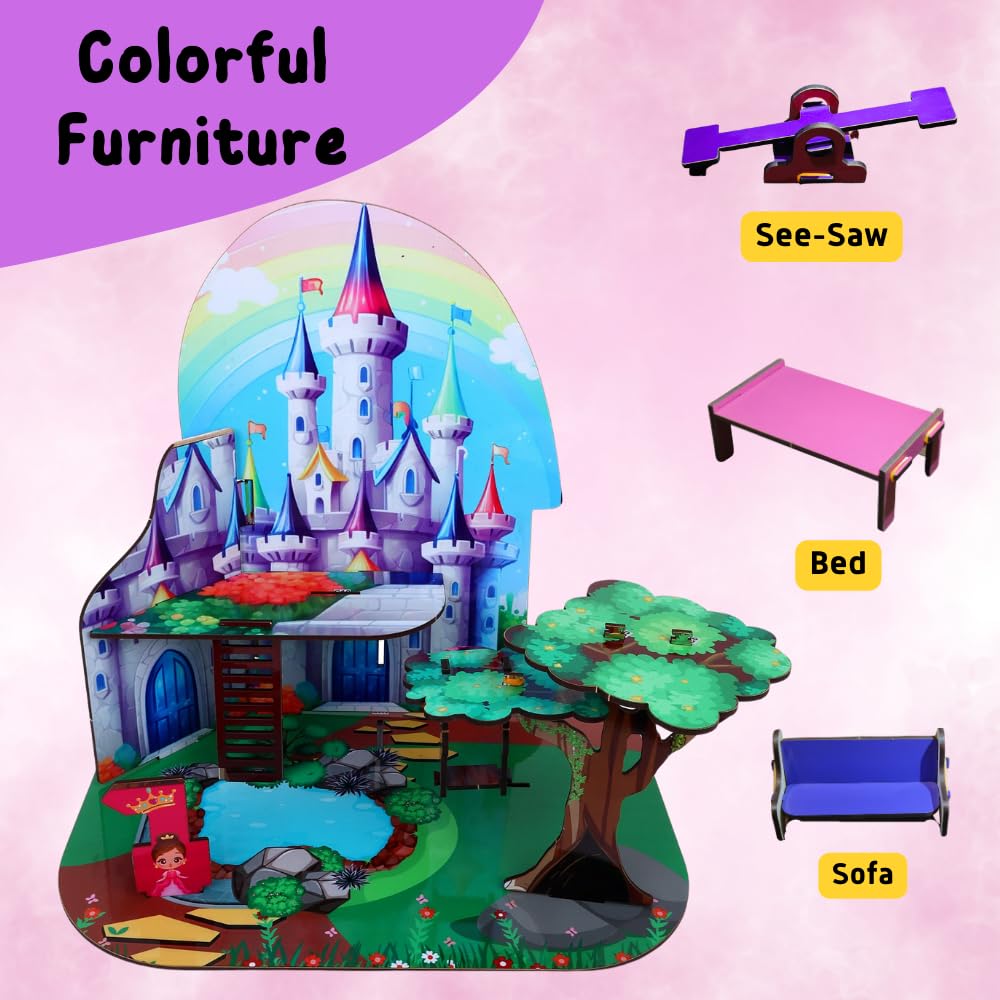 Enchanted 3-in-1 Wooden Fantasy House for Kids
