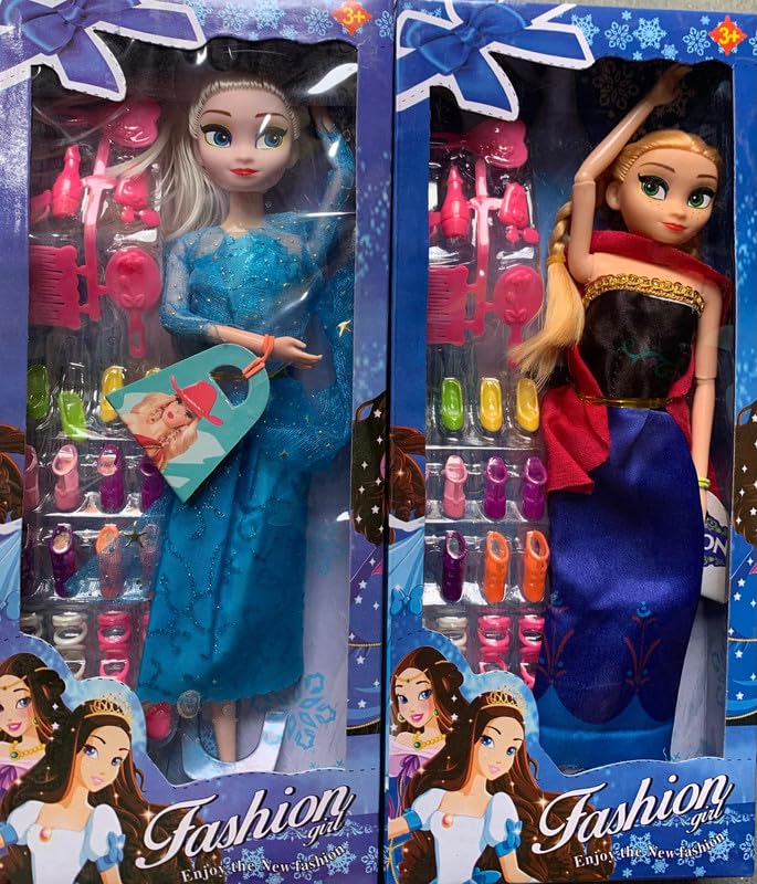 Frozen Doll Set with Movable Joints and Fashion Accessories