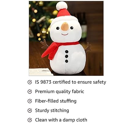 SOFT TOYS Snowman Plush Toy Stuffed Snowman Animal Christmas Holiday Pillow Soft Toys for Christmas Decorations 35cm