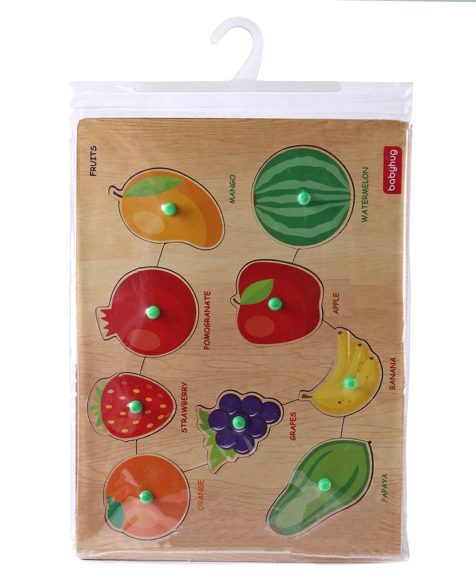 SmartyKids Wooden Fruit Puzzle Set - 9 Pieces