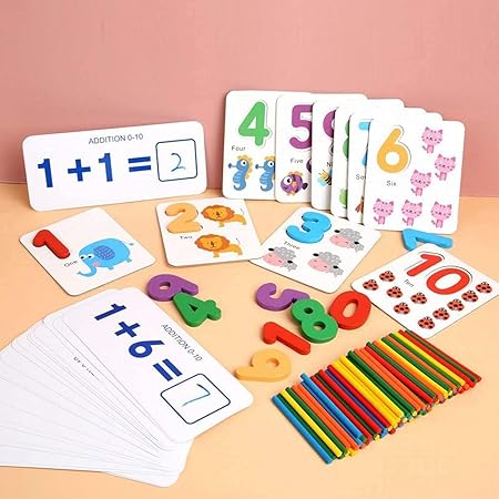 Mathematics Game |Calculation Matching Puzzles to Sight Numbers Flash Cards |Preschool Learning Toys | Math Blocks |Spelling and Exercise Thinking Enlightenment Teaching Games for 2+Years Kids