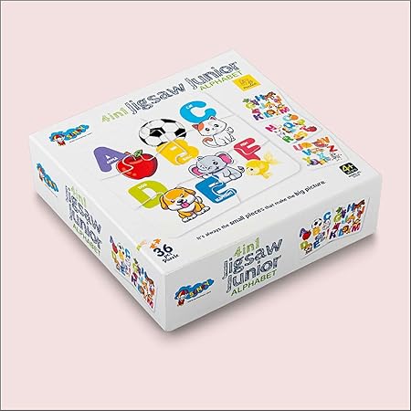 Puzzle Squad 4 in 1 Jigsaw Puzzle Junior Alphabets Theme for Kids 4+ Years | 36 Pcs | Toys for Kids for Early Learning, Entertainment & Skills.