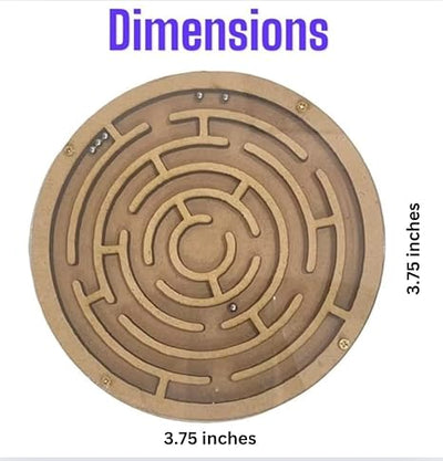 FREE GIFT | Mini 3.75'' inches Wooden Maze Ball Puzzle- Perfect Indoor puzzle game gift for growing child , 10 X 12 X 2 cms