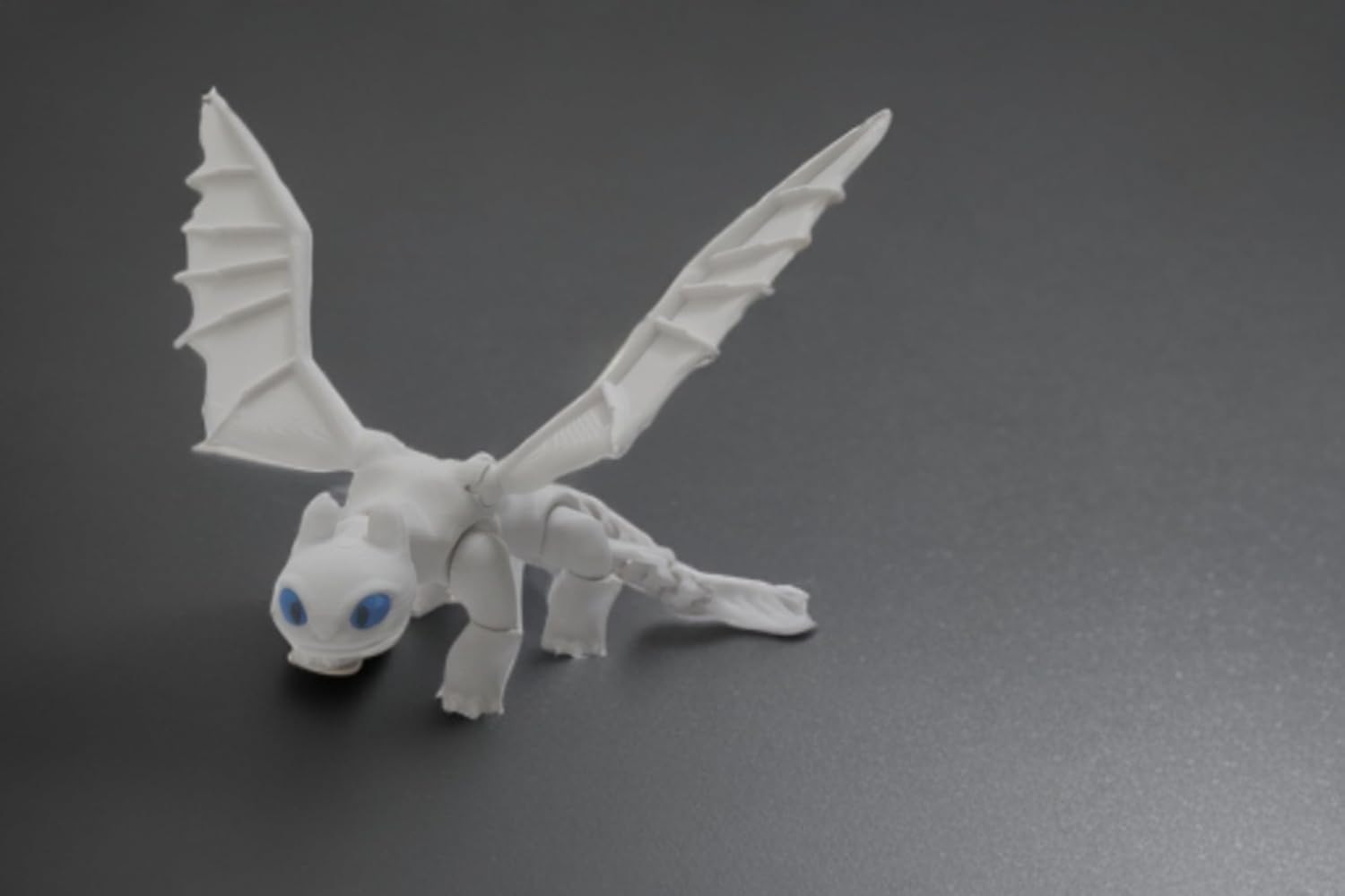 Flexible Toothless Dragon 3D Printed Light Fury