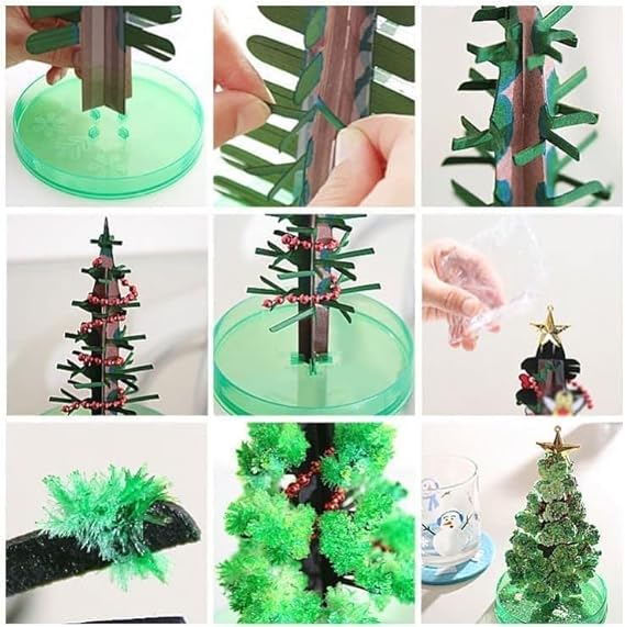 IDELLA Magic Growing Crystal Christmas Tree, DIY Decorations Tree, Funny Educational and Party Toys, Kids DIY Felt Magic Growing Xmas Ornaments