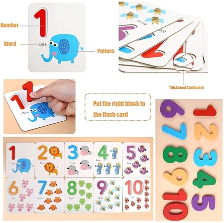 Mathematics Game |Calculation Matching Puzzles to Sight Numbers Flash Cards |Preschool Learning Toys | Math Blocks |Spelling and Exercise Thinking Enlightenment Teaching Games for 2+Years Kids