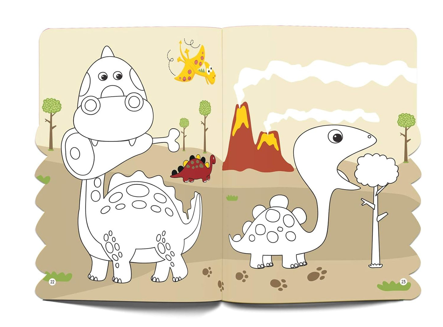 Dinosaurs - Coloring and Sticker Activity Book (With 150+ Stickers)48 pages,2-4 years