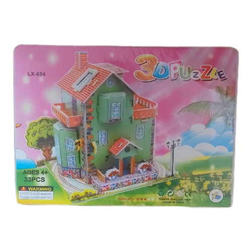 3D puzzle House building puzzle (33 pieces) for 4 years and above