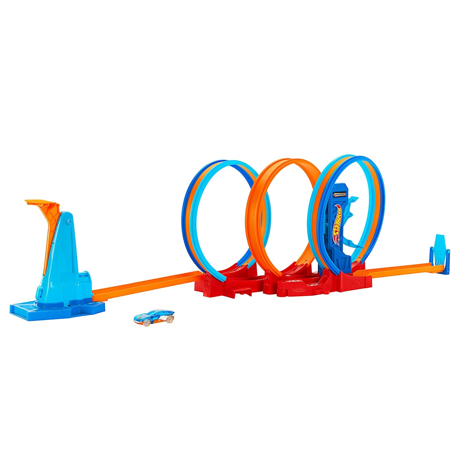 Hot Wheels Track Set, Ultra Hots Loop Madness with 3 Loops and 1 Hot Wheels Car in 1:64 Scale, Connects to Other Sets