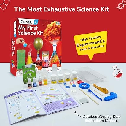 Smartivity My First Science Kit for Kids 6-12 Years I 50+ Amazing Science Experiments | Christmas, Birthday Gift for Boys & Girls | STEM Educational Toy for Kids 6,7,8,9,10,11,12 Years Old