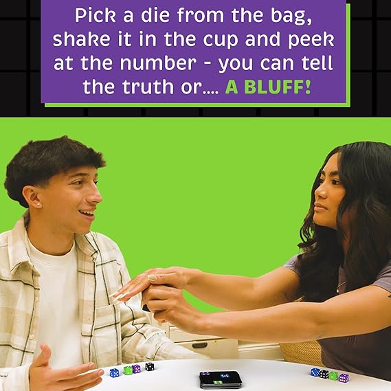 Cuff The Bluff - A Fun Bluffing Dice & Card Game, Strategy Game for Kids, Teens & Adults, Gifts Ages 12+, Easy to Learn