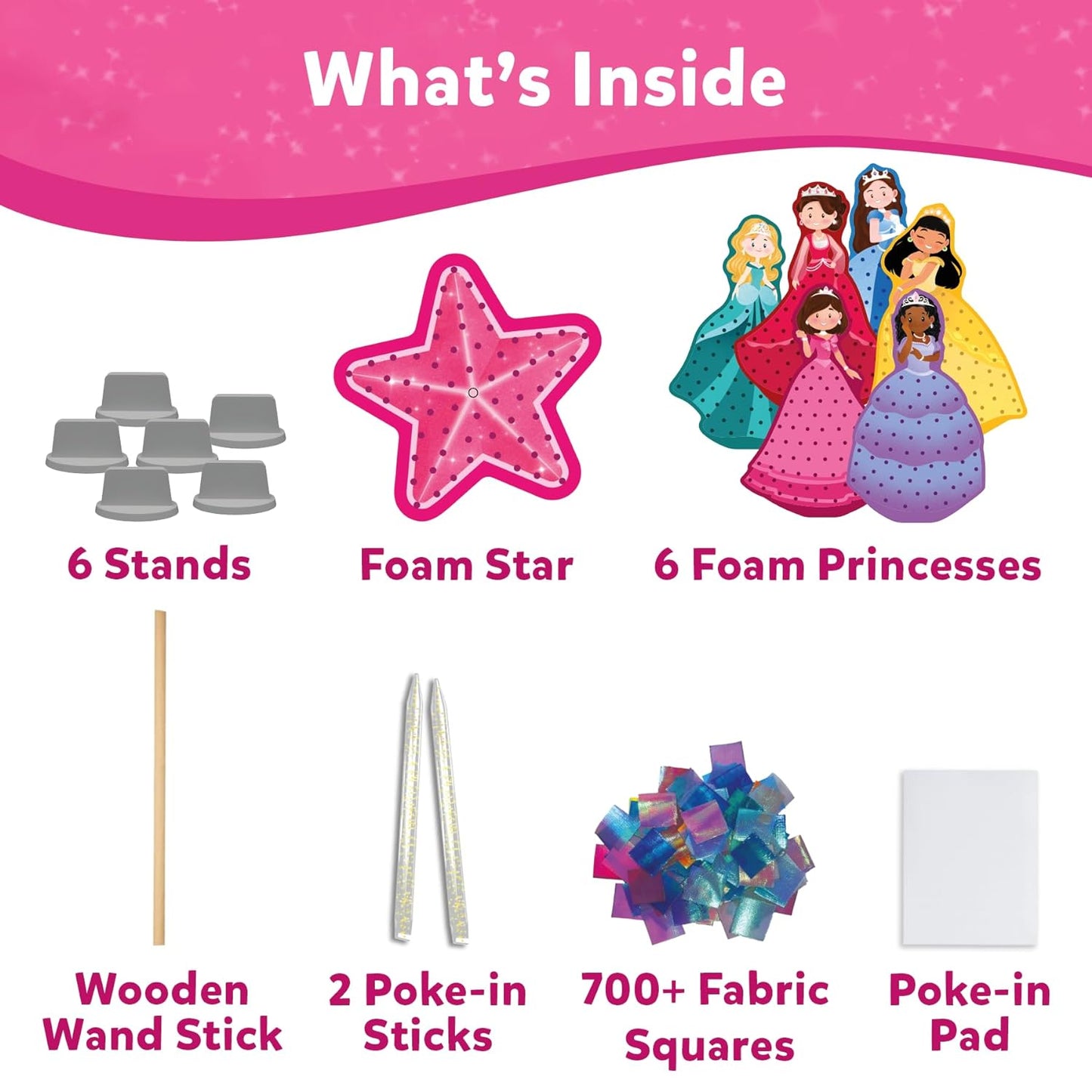 Skillmatics Art & Craft Activity - Poke-in Art Magical Princesses, Mess-Free Craft Kits for Kids - DIY Activity, Perfect Gifts for Girls & Boys Ages 4-8