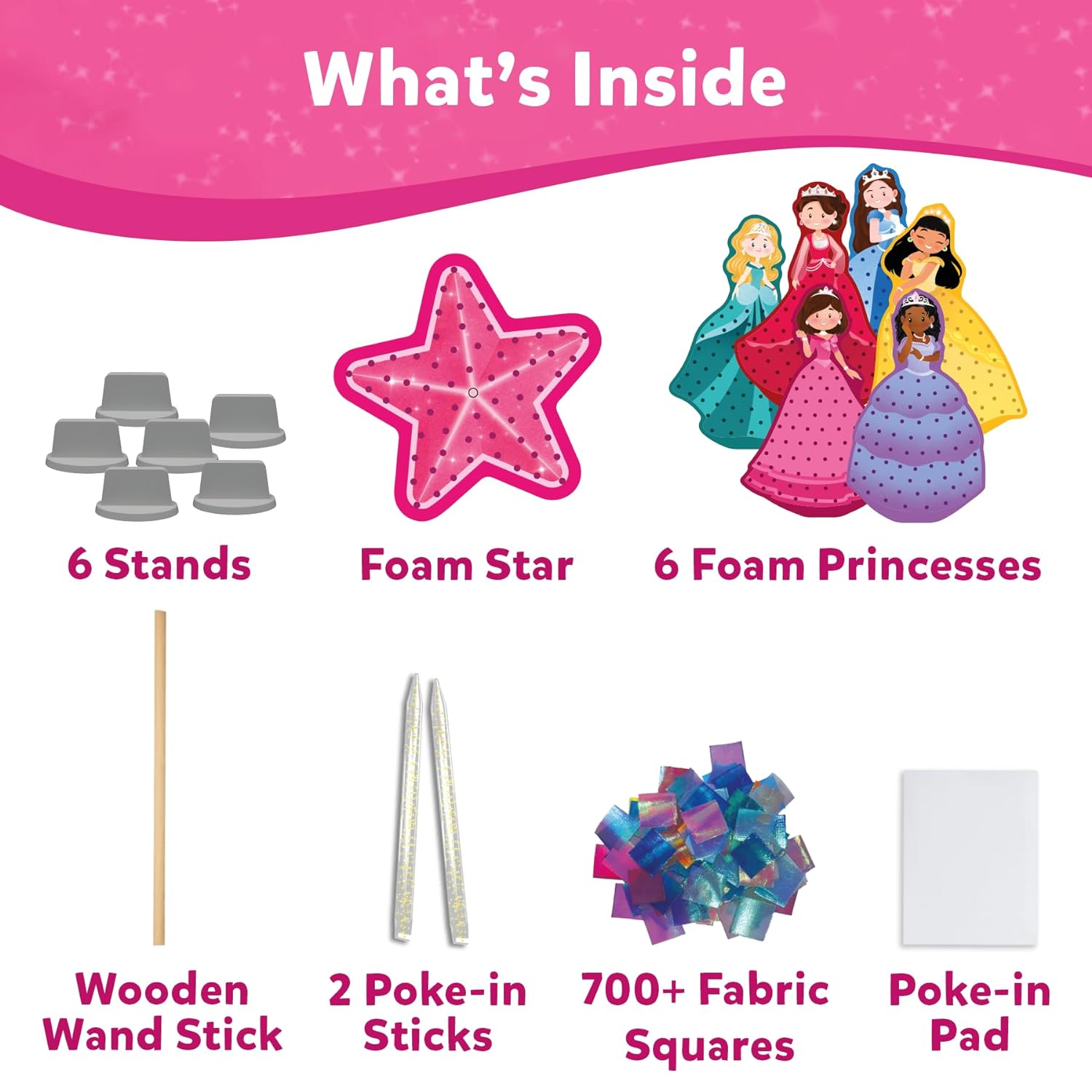 Skillmatics Art & Craft Activity - Poke-in Art Magical Princesses, Mess-Free Craft Kits for Kids - DIY Activity, Perfect Gifts for Girls & Boys Ages 4-8