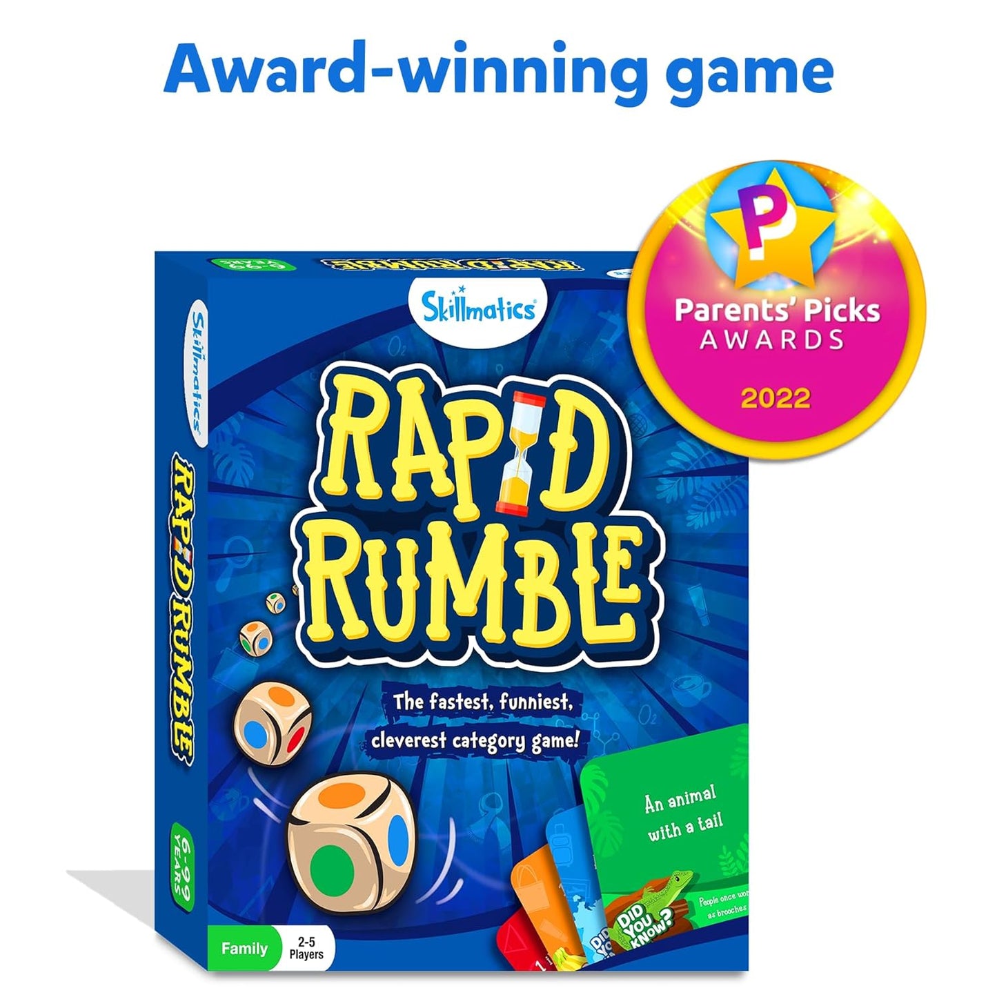 Skillmatics Rapid Rumble Board Game - Fun for Family Game Night, Educational Card Game for Kids, Teens & Adults, Ideal Gift for Ages 6 and Up