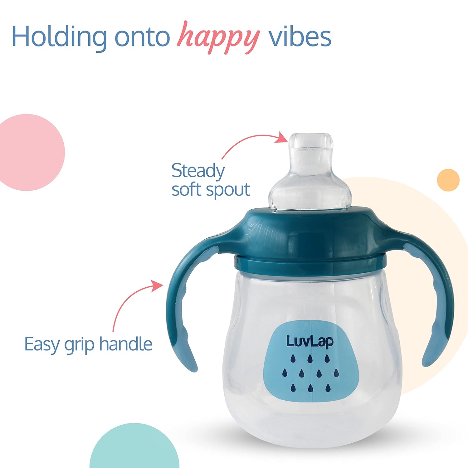 LuvLap Little Dolphin Sipper | Soft Silicone Spout | Anti-Spill