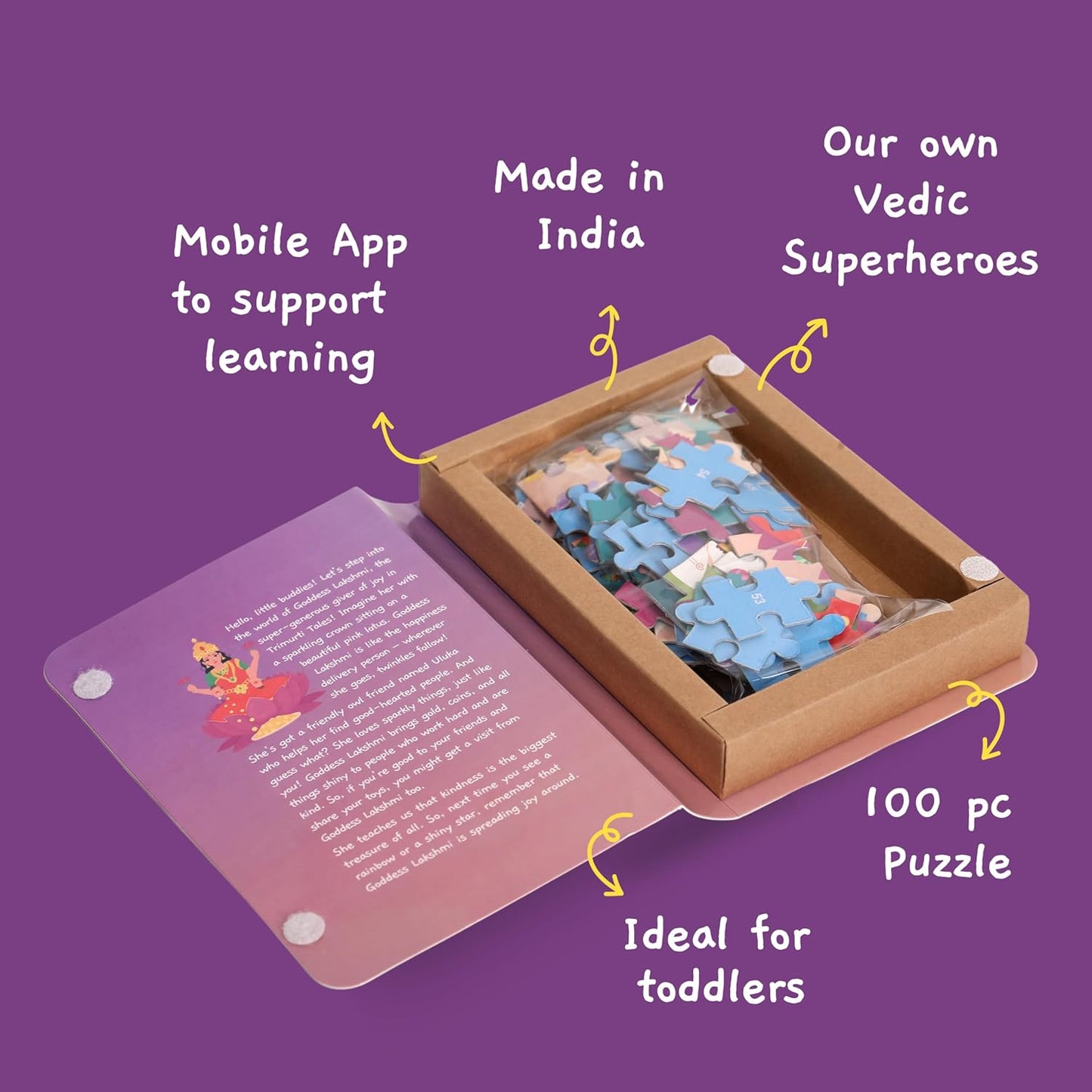 Educational Toys for Kids - The Genius Ganesha Series Ages 3 and Up | Cultural Interactive Learning with App (Ganesh, Lakshmi and Saraswati, 49 pcs X 2 and 100 pcs X 1)