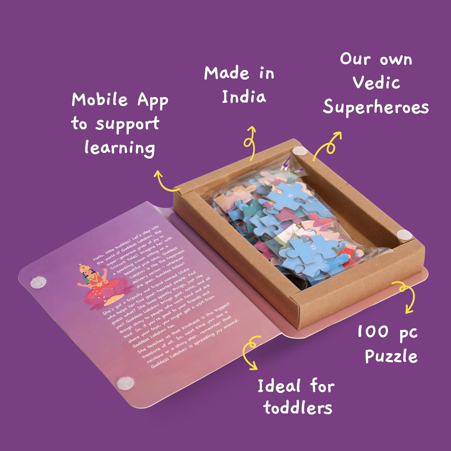 Educational Toys for Kids - The Genius Ganesha Series Ages 3 and Up | Cultural Interactive Learning with App (Ganesh, Lakshmi and Saraswati, 49 pcs X 2 and 100 pcs X 1)