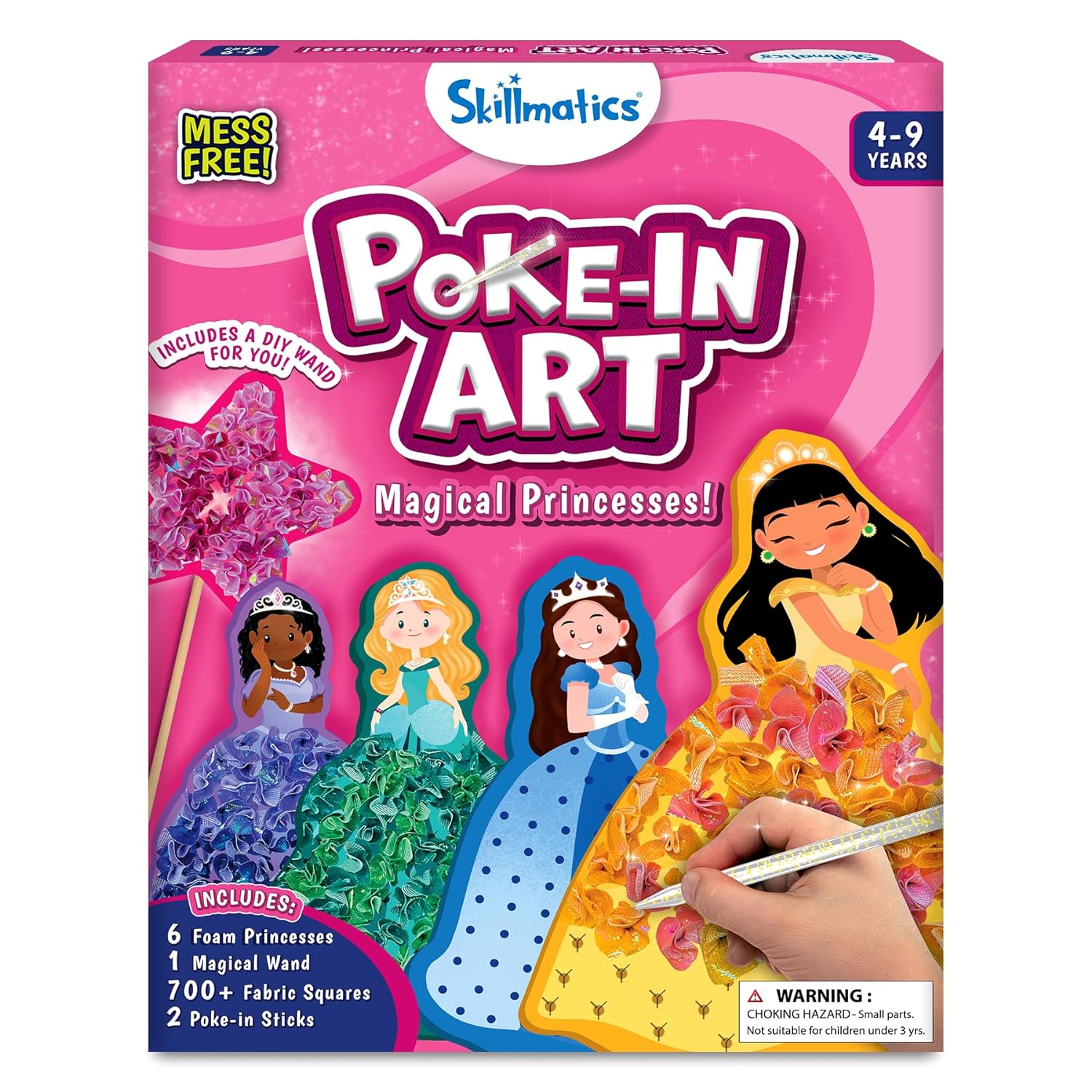 Skillmatics Art & Craft Activity - Poke-in Art Magical Princesses, Mess-Free Craft Kits for Kids - DIY Activity, Perfect Gifts for Girls & Boys Ages 4-8