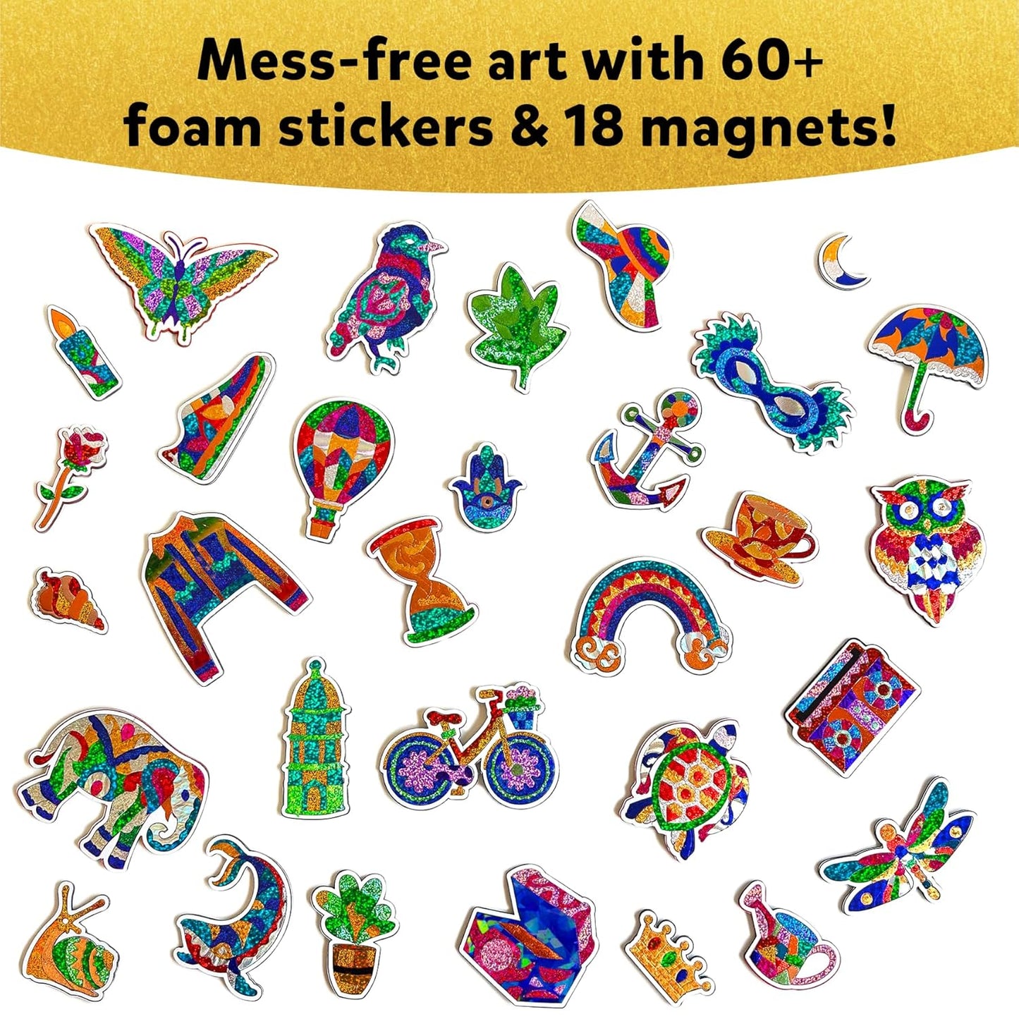 Skillmatics Art & Craft Activity - Foil Fun Pretty Patterns, Mess-Free Craft Kit with Magnets & Supplies, DIY Creative Activity for Girls & Boys Ages 7 and Up, Ideal Gift