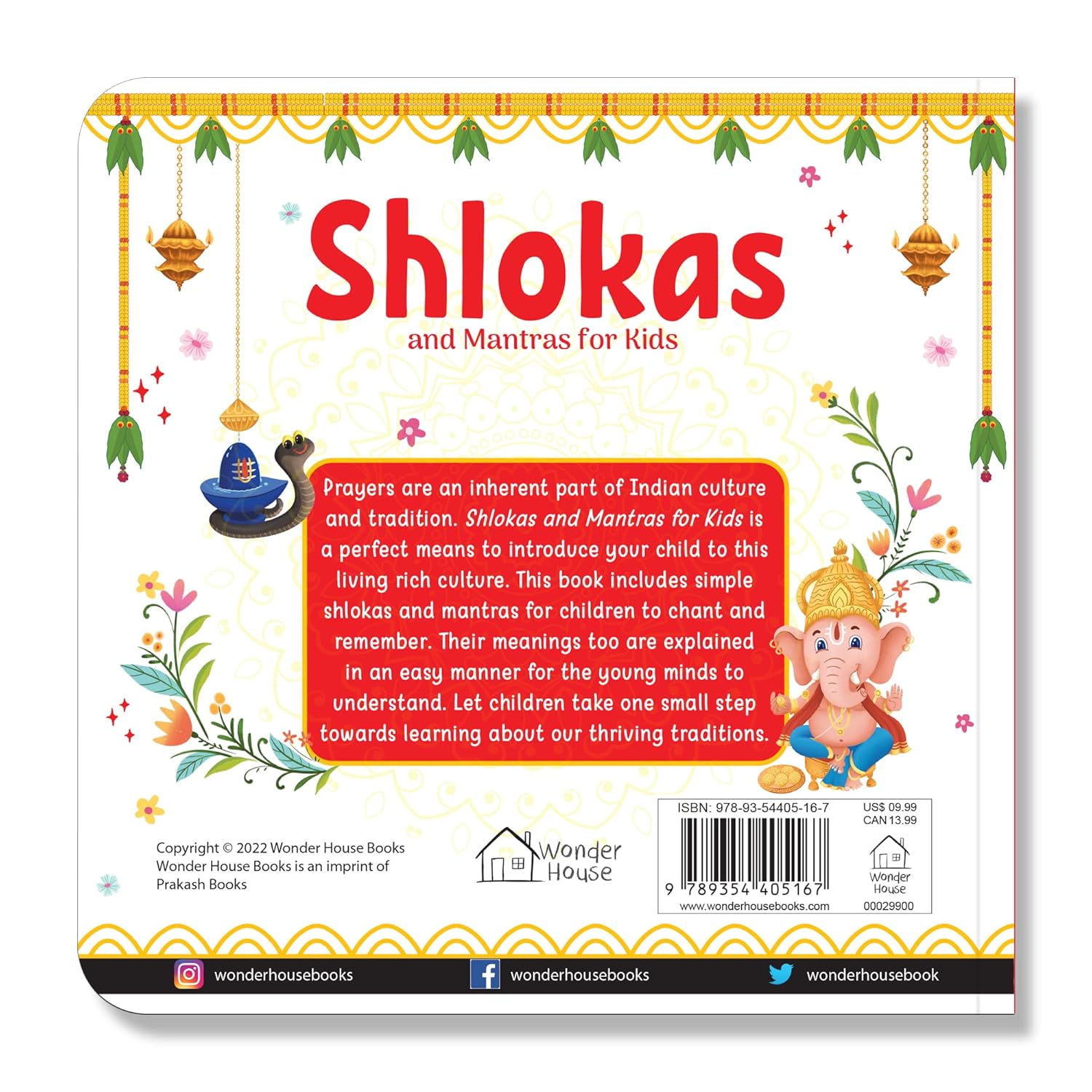 Shlokas and Mantras For Kids Illustrated Padded Board Book Learn About India's Rich Culture and Tradition In Three Languages 5-12 years