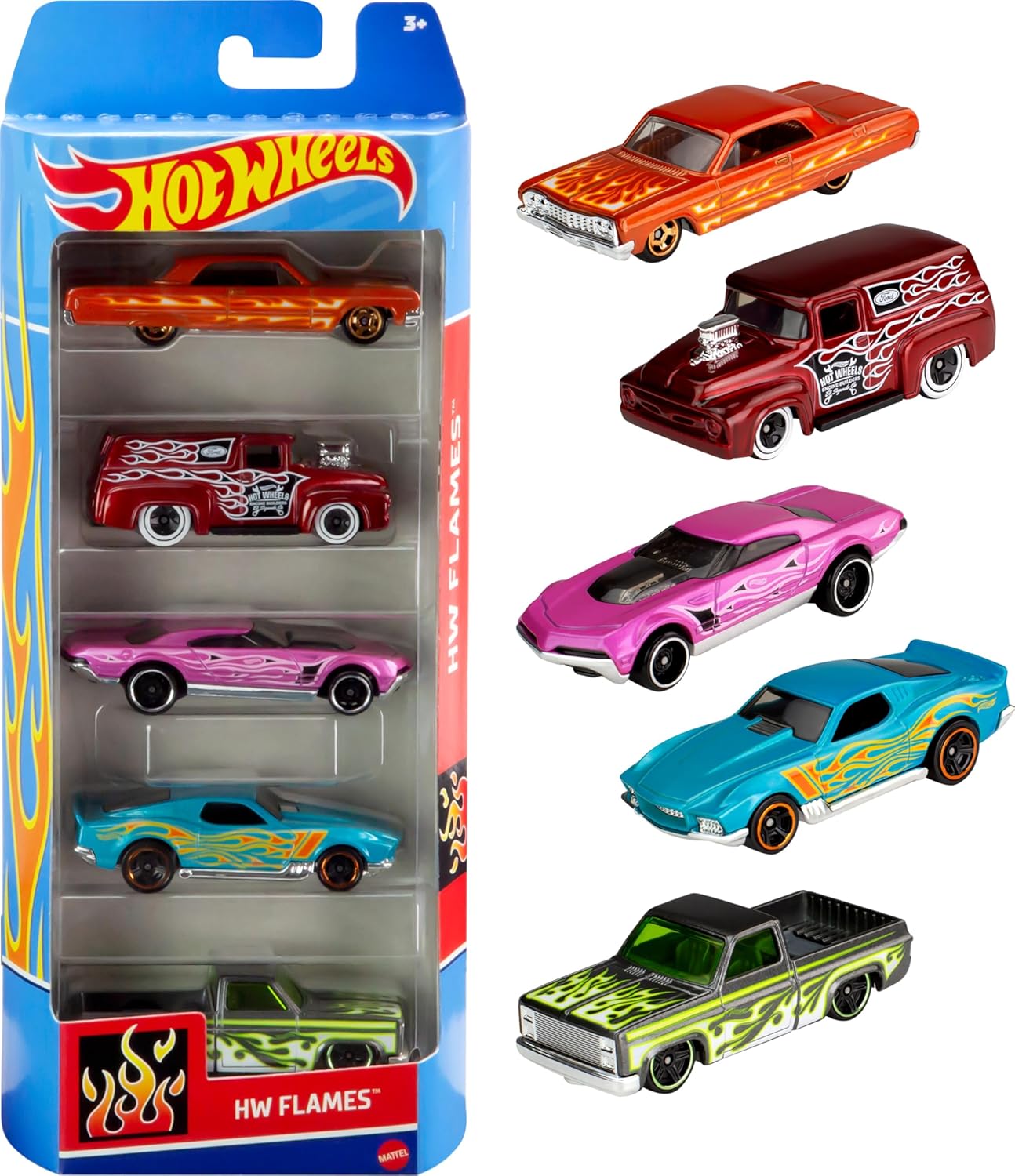 Hot Wheels 5 Car Gift Pack, Metal Cars (Styles May Vary)