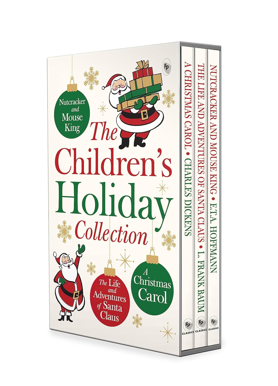 Children’s Holiday Collection Boxed Set (A Christmas Carol, The Life and Adventures of Santa Claus, Nutcracker and the Mouse King) Set of 3 Books