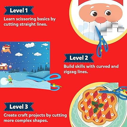 Skillmatics Art & Craft Christmas Kit - Snip, Snip Holiday Magic, Develop Scissor Skills, Fun & Crafty Activities, Gifts for Toddlers, Girls & Boys Ages 3, 4, 5, 6, 7