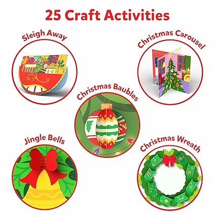 Skillmatics Art & Craft Christmas Kit - Snip, Snip Holiday Magic, Develop Scissor Skills, Fun & Crafty Activities, Gifts for Toddlers, Girls & Boys Ages 3, 4, 5, 6, 7