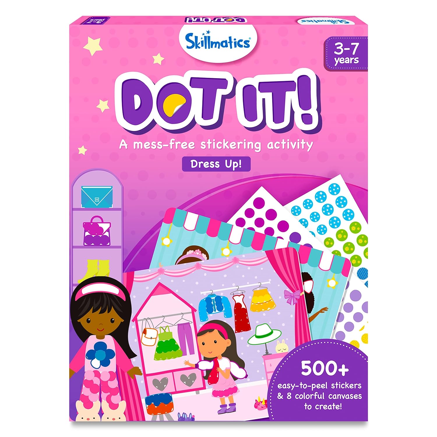 Art Activity - Dot It Dress Up, No-Mess Sticker Art for Kids, Craft Kits, DIY Activity, Gifts for Boys & Girls Ages 3-7, Perfect Travel Toy for Toddlers, Multicolor