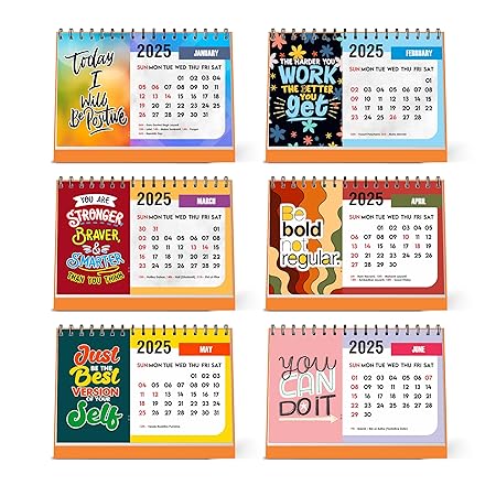 ESCAPER Motivational Desk Calendar 2025 (22 x 15 cm), Table Calendar 2025, Desktop Calendar 2025, Inspirational Quotes Calendar 2025, Motivational Calendar for Desk, New Year Calendar 2025