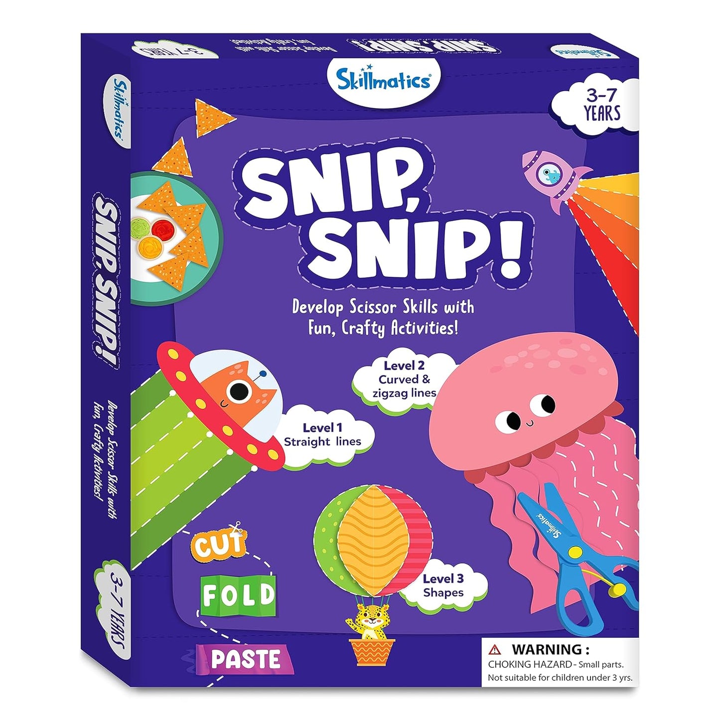 Art & Craft Activity Kit - Snip, Snip! Practice Scissor Skills with 25 DIY Activities, Craft Kits & Supplies for Toddlers, Girls & Boys Ages 3-7, Perfect Travel Toy, Multicolor