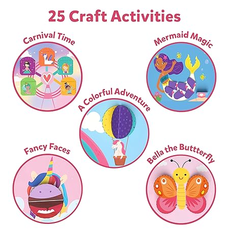 Skillmatics Art & Craft Kit - Snip, Snip Unicorns & Princesses Book, Practice Scissor Skills with 25 DIY Activities, Gifts for Kids Ages 3, 4, 5, 6, 7 - Paper, Multicolor